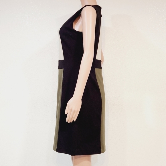 Calvin Klein Sheath Sleeveless Career Dress Zipper Back Color Block Size 10 - Picture 5 of 12